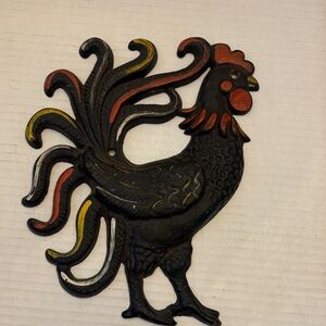 Rustic Rooster Wall Decor Cast Iron